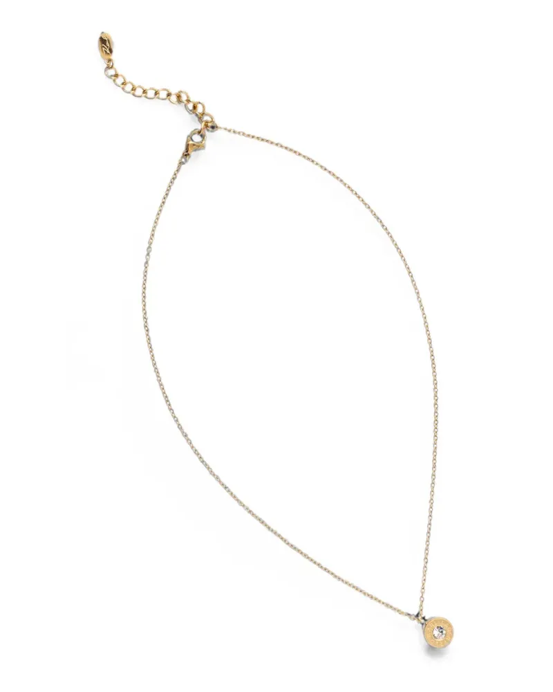 Karl Lagerfeld crystal-embellished logo-pendant necklace - Gold Gold