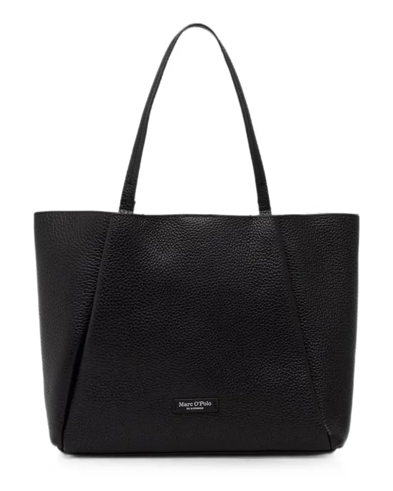Marc O'Polo logo-appliqué leather tote bag - Schwarz Schwarz