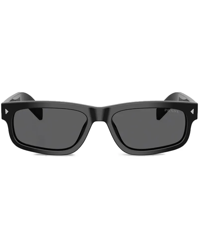 Prada Sonnenbrille mit Metall-Schild - Schwarz Schwarz