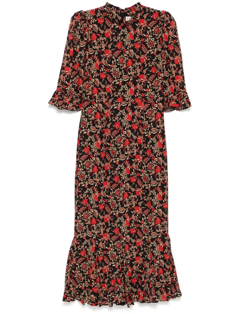 RHODE Felix Midikleid mit Barock-Print - Rot Rot