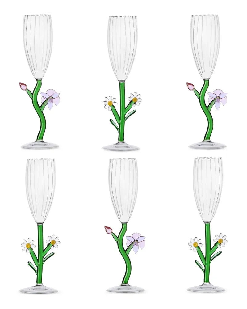 Ichendorf Milano flower flutes (set of six) - Grün Grün