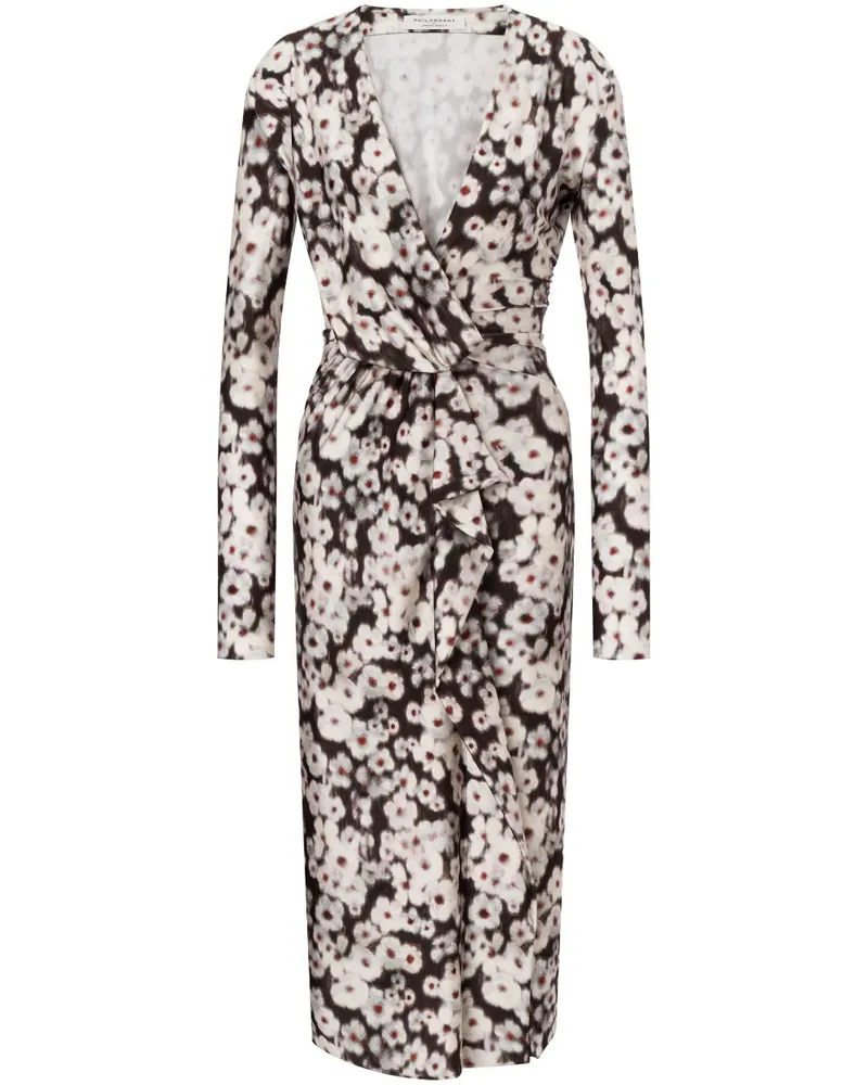 Philosophy Di Lorenzo Serafini Kleid mit Blumen-Print - Braun Braun
