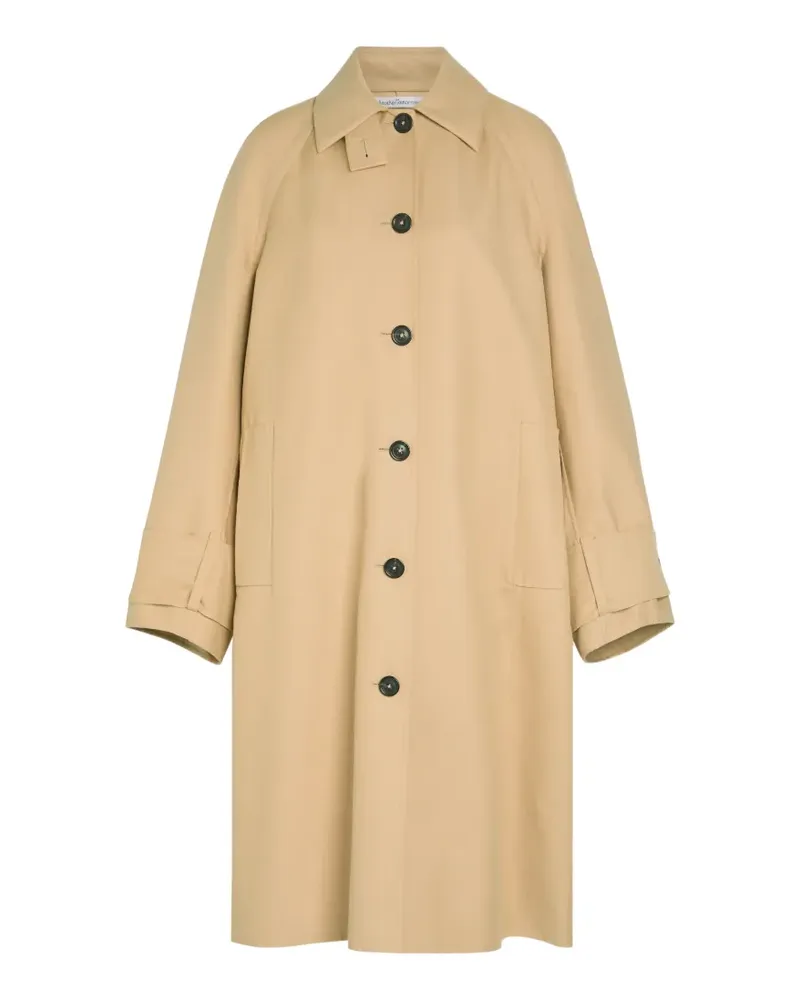Another Tomorrow cotton single-breasted coat - Nude Nude
