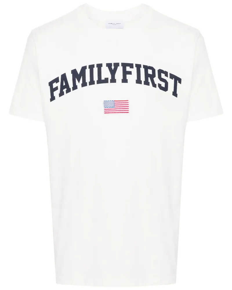 Family First T-Shirt mit Logo-Print - Weiß Weiß