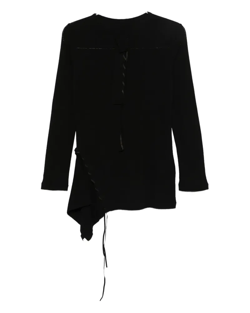 Yohji Yamamoto Asymmetrisches Stricktop - Schwarz Schwarz