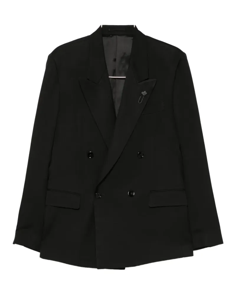LARDINI double-breasted peak-lapel blazer - Schwarz Schwarz