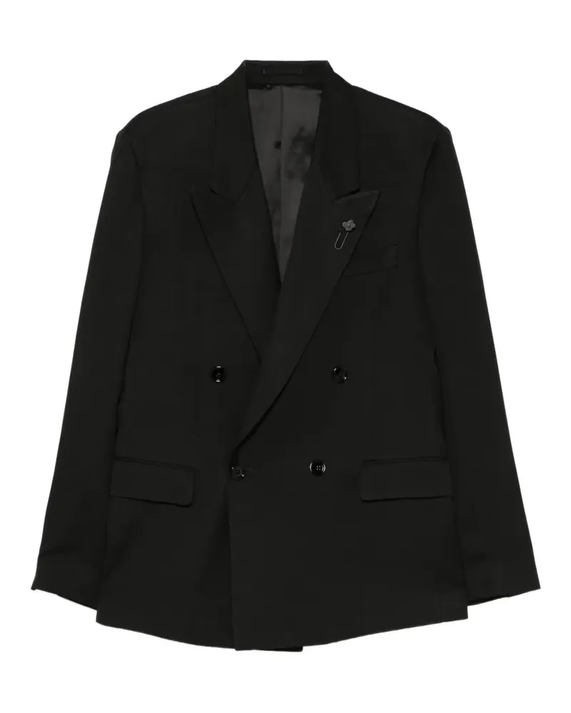 LARDINI double-breasted peak-lapel blazer - Schwarz Schwarz