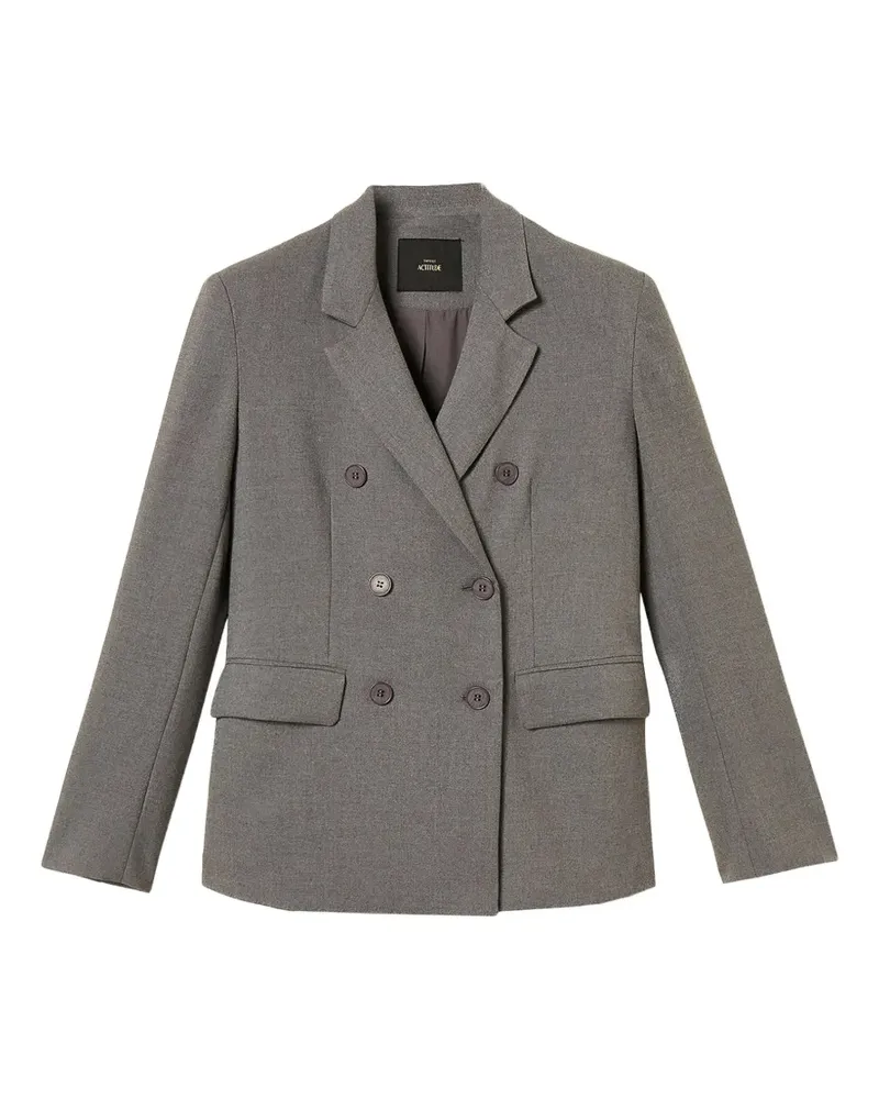 Twin-Set Doppelreihige Flanelljacke - Grau Grau