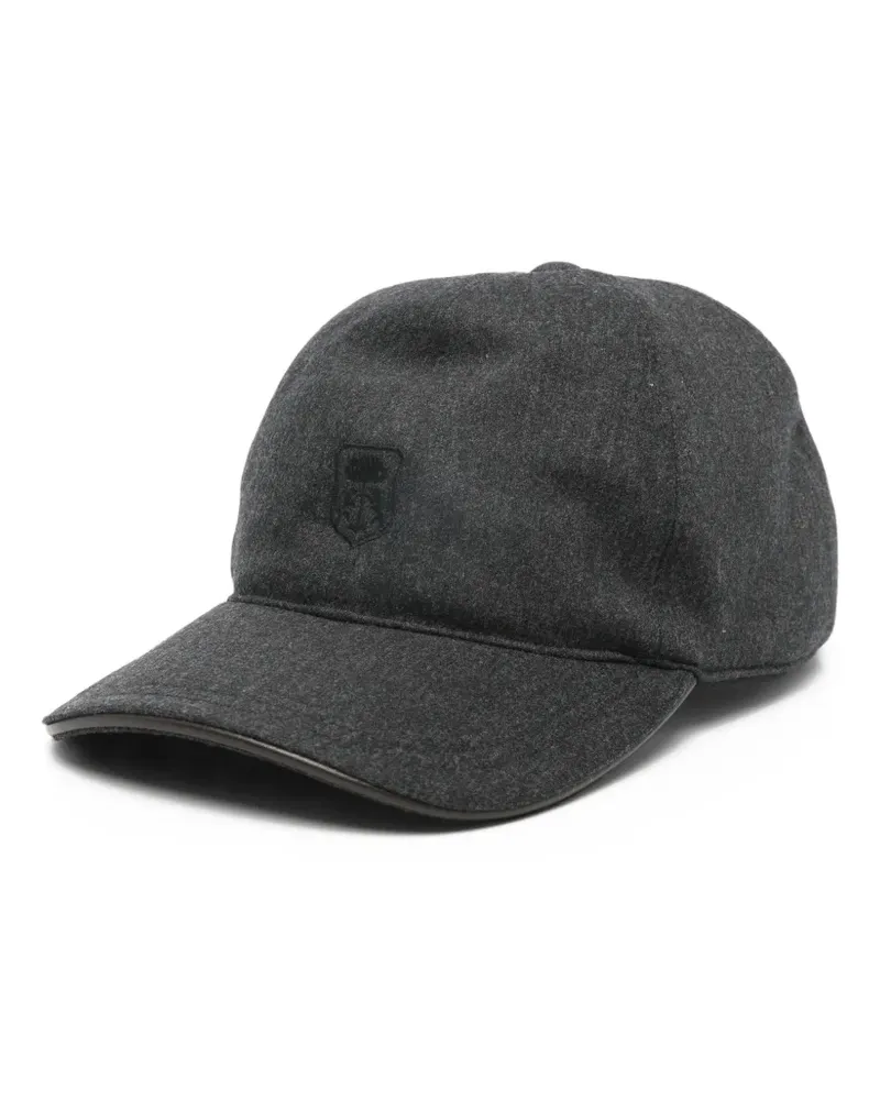 Corneliani melange dark grey emblem cap - Grau Grau