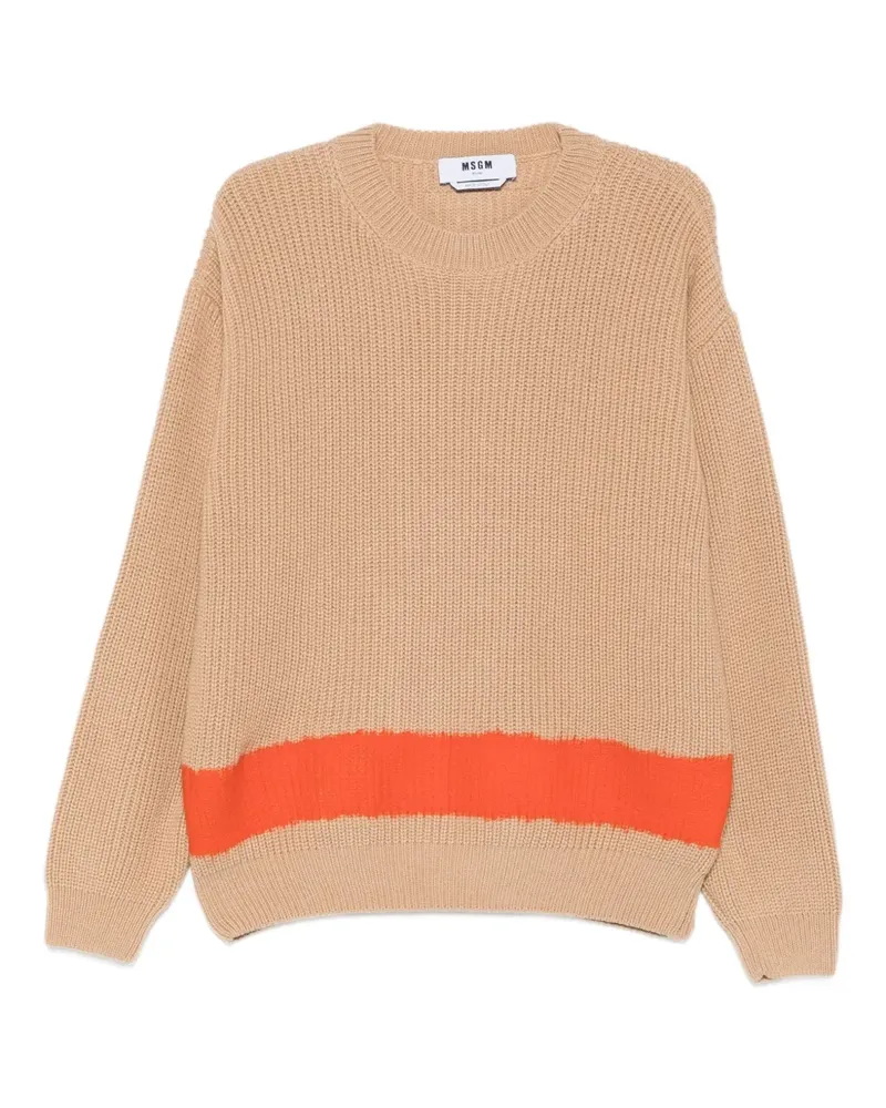 MSGM Pullover mit Streifendetail - Nude Nude