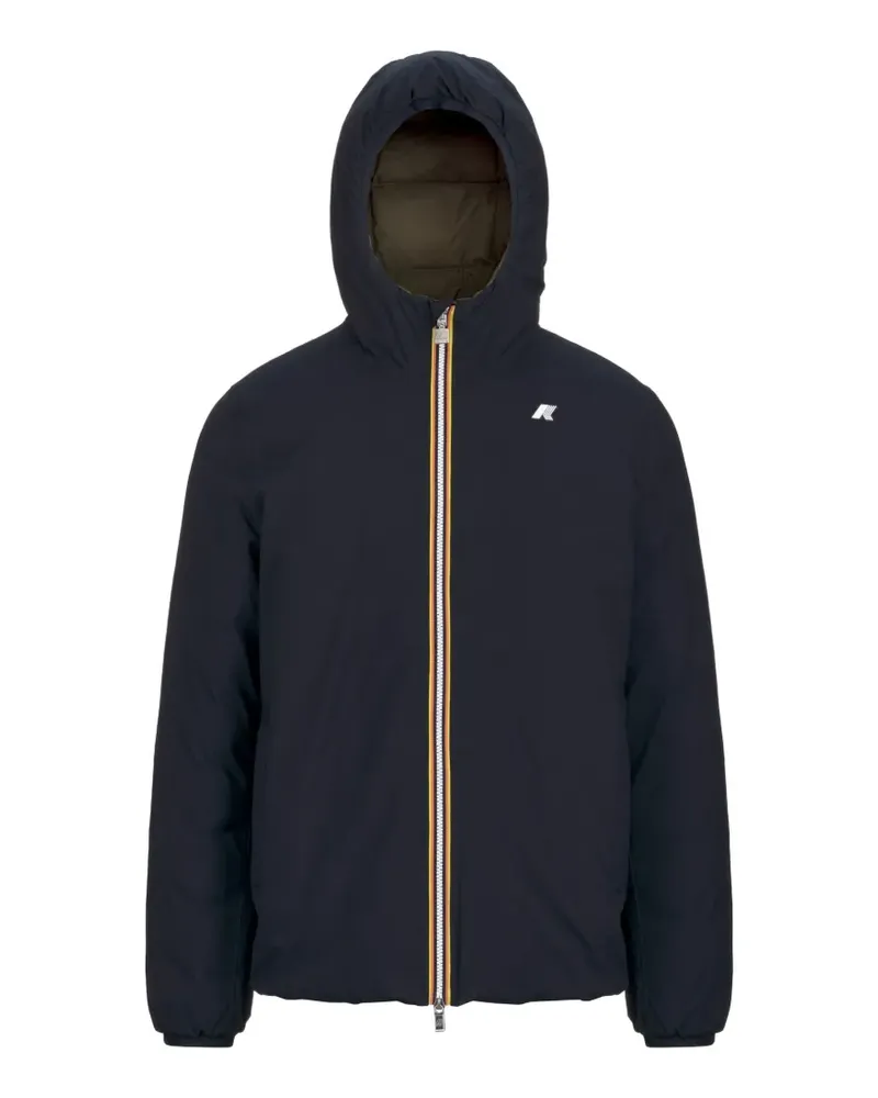 K-Way Kapuzenjacke mit gummiertem Logo - Blau Blau