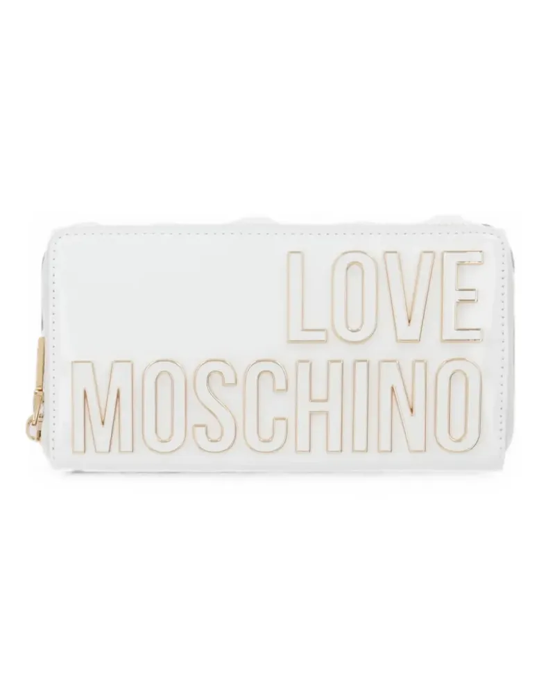 Moschino logo-lettering zip-around wallet - Weiß Weiß