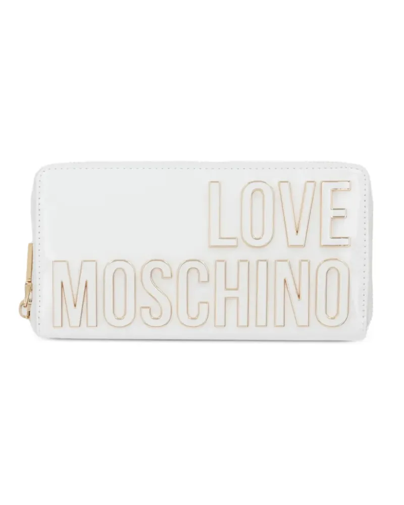 Moschino logo-lettering zip-around wallet - Weiß Weiß