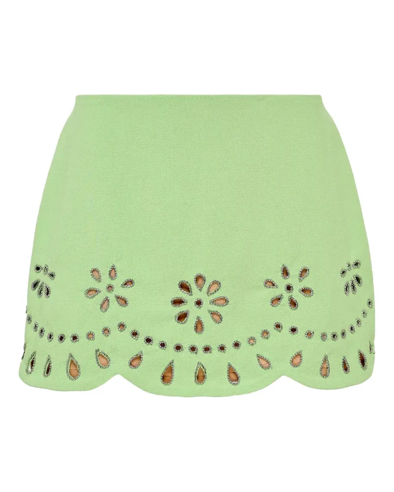 Alexis Gestrickter Rock mit floralen Cut-outs - Grün Grün