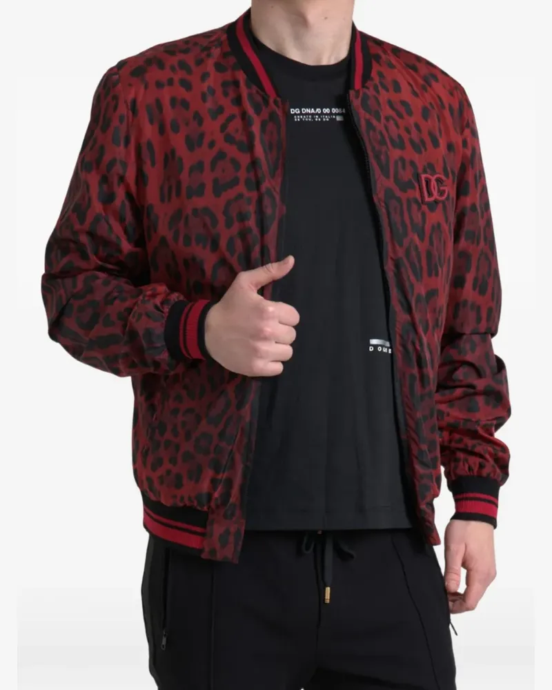 Dolce & Gabbana Bomberjacke mit Leopardenprint - Rot Rot