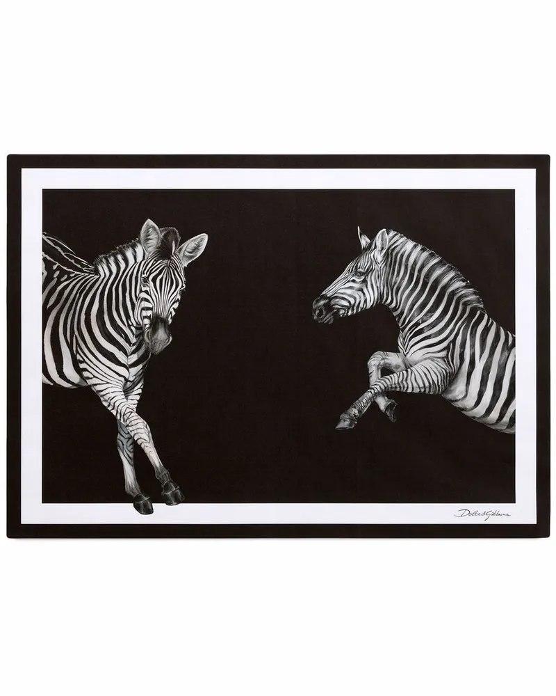 Dolce & Gabbana Tischset mit Zebra-Print - Schwarz Schwarz