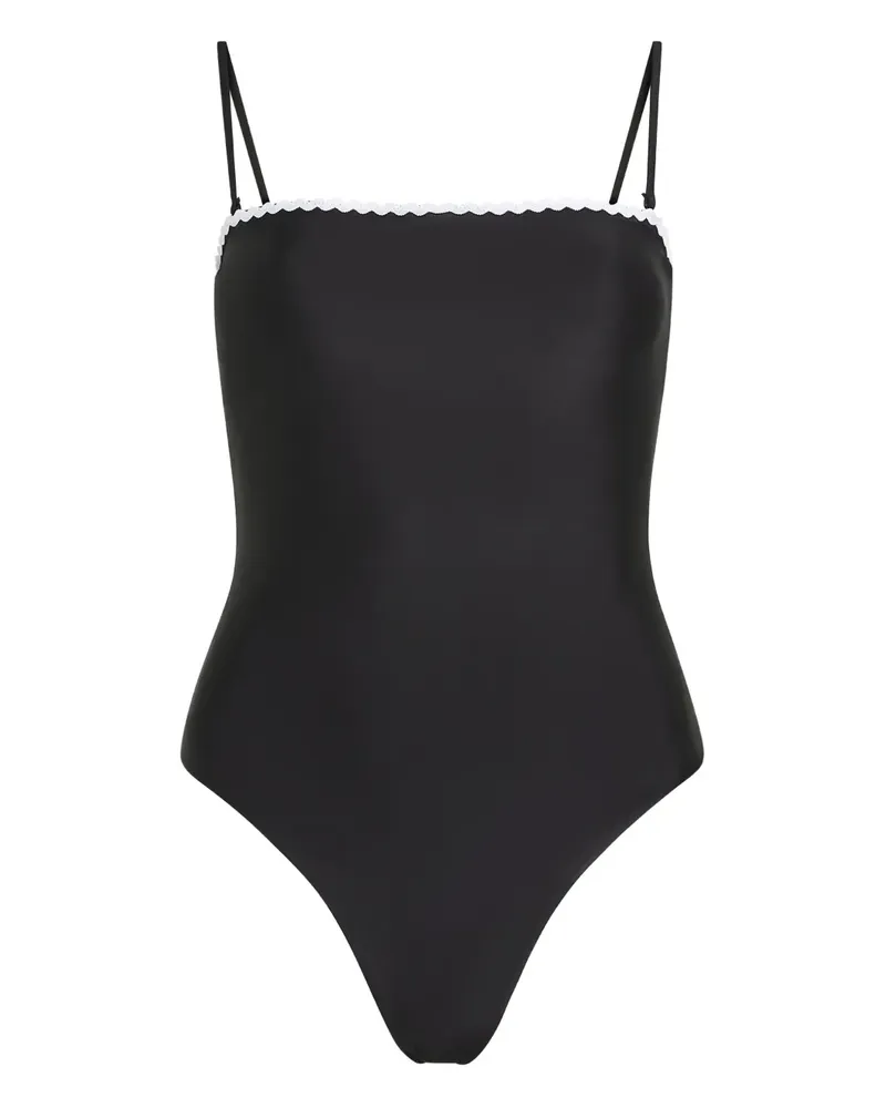 Karl Lagerfeld Badeanzug mit Wellenkanten - Schwarz Schwarz