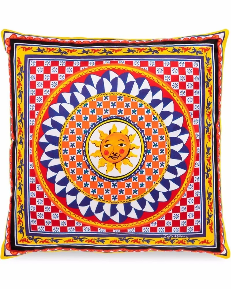 Dolce & Gabbana Kleines Kissen mit Carretto-Print - Rot Rot