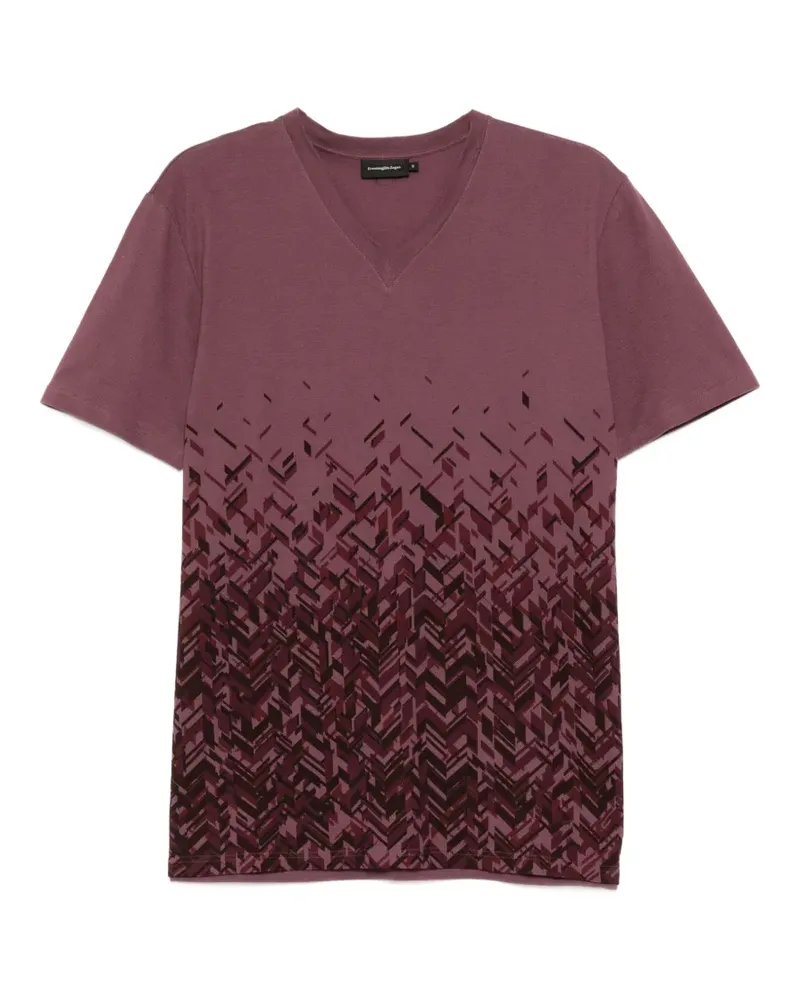 Ermenegildo Zegna T-Shirt mit V-Ausschnitt - Violett Violett