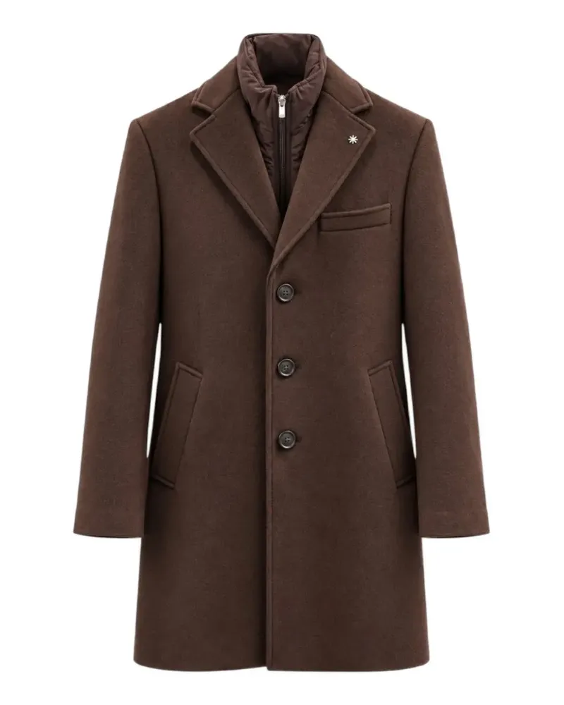 Manuel Ritz layered single-breasted coat - Braun Braun