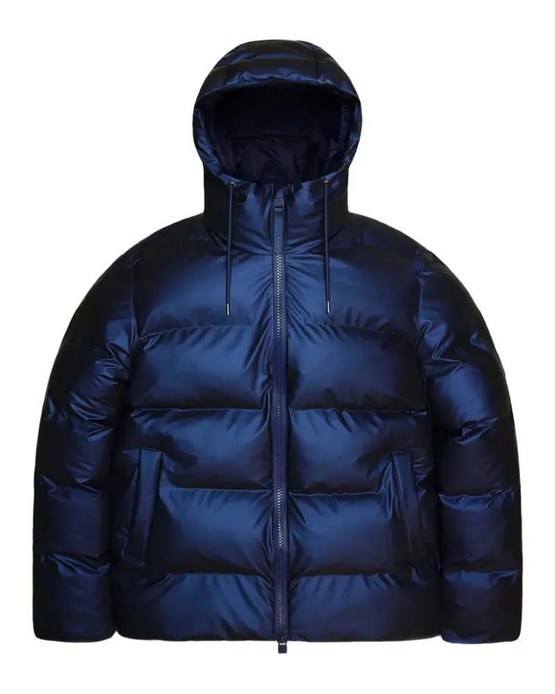 RAINS Gesteppte Kapuzenjacke - Blau Blau