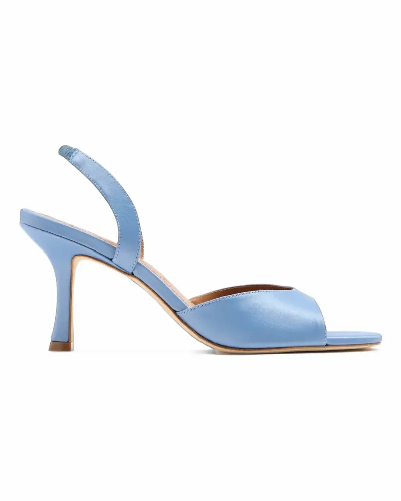 STAUD Brigitte Slingback-Pumps aus Satin - Blau Blau
