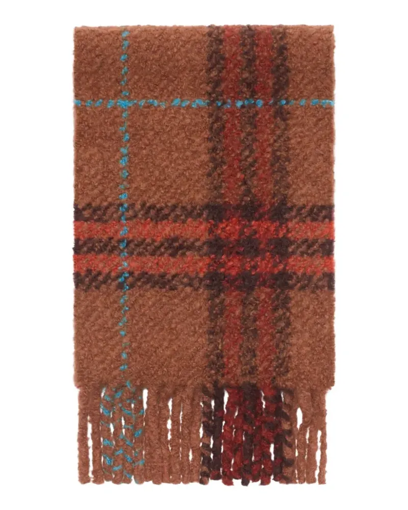 Burberry Check alpaca wool blend bouclé scarf - Braun Braun