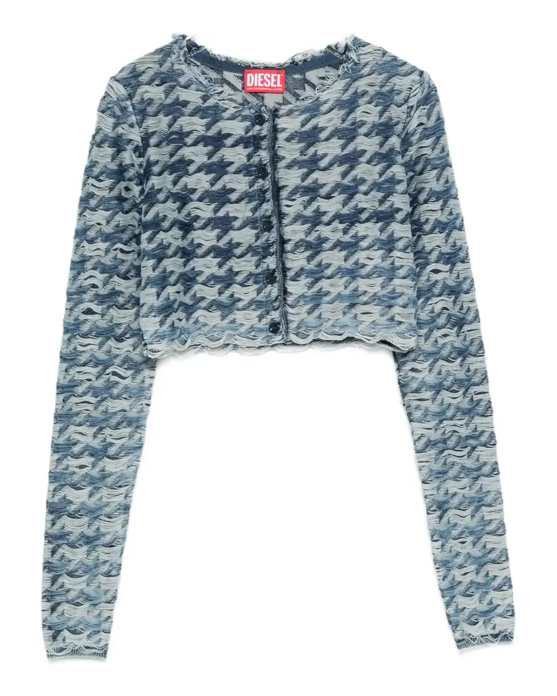 Diesel Cardigan mit Hahnentrittmuster - Blau Blau