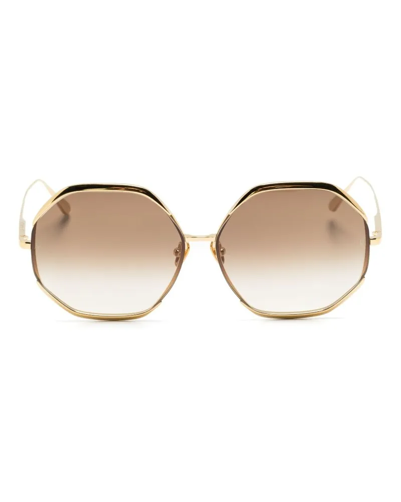 Linda Farrow Sonnenbrille mit Oversized-Gestell Gold