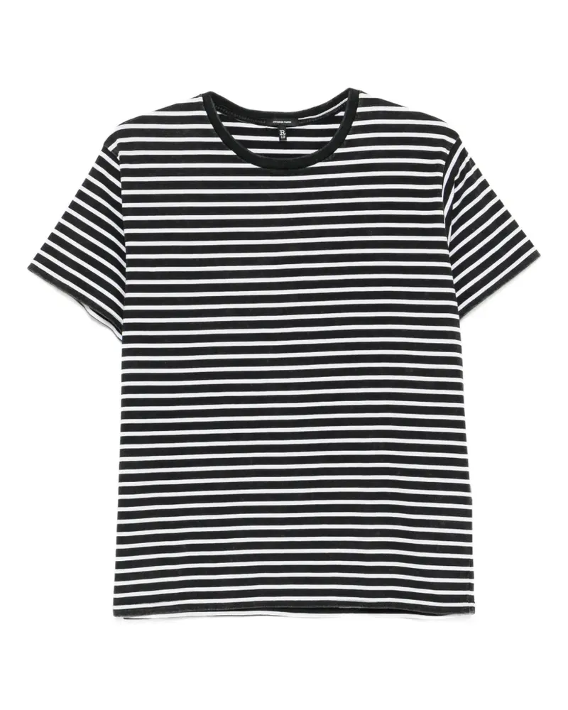 R13 striped T-shirt - Schwarz Schwarz