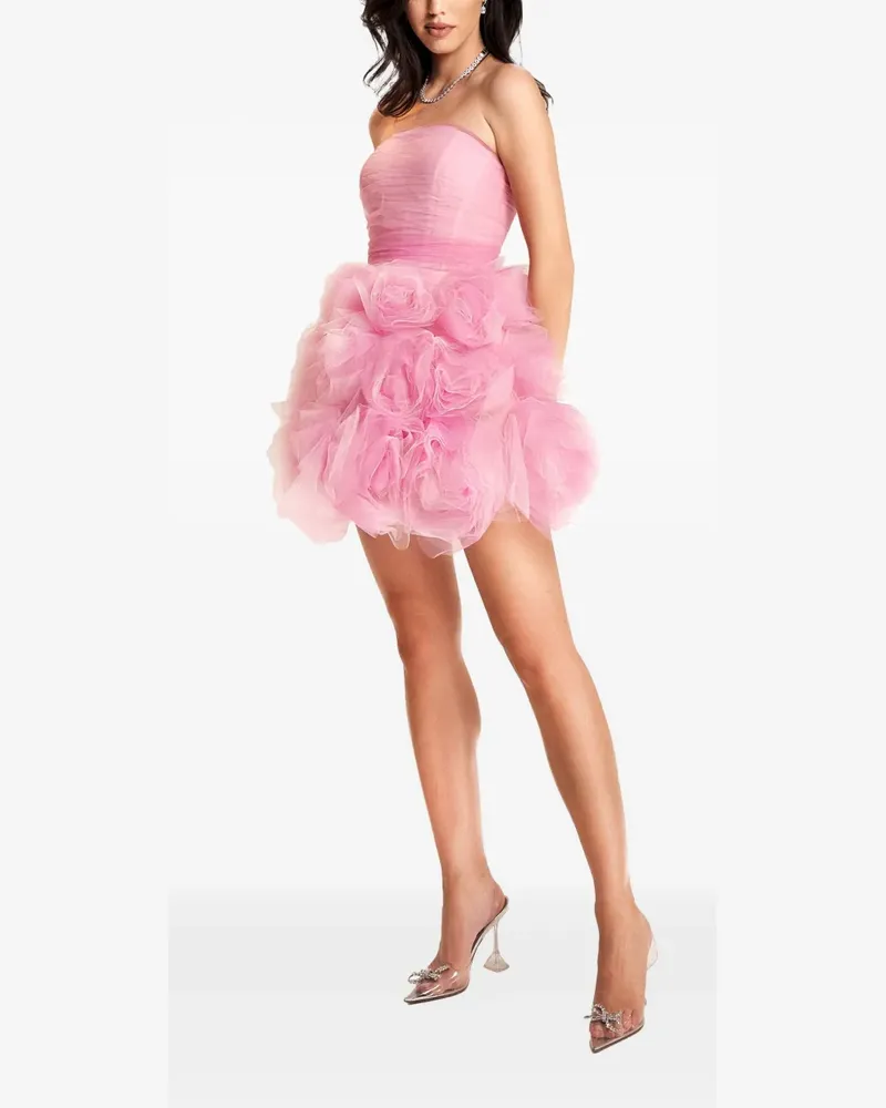 Ana Radu rose-embellished strapless mini dress - Rosa Rosa