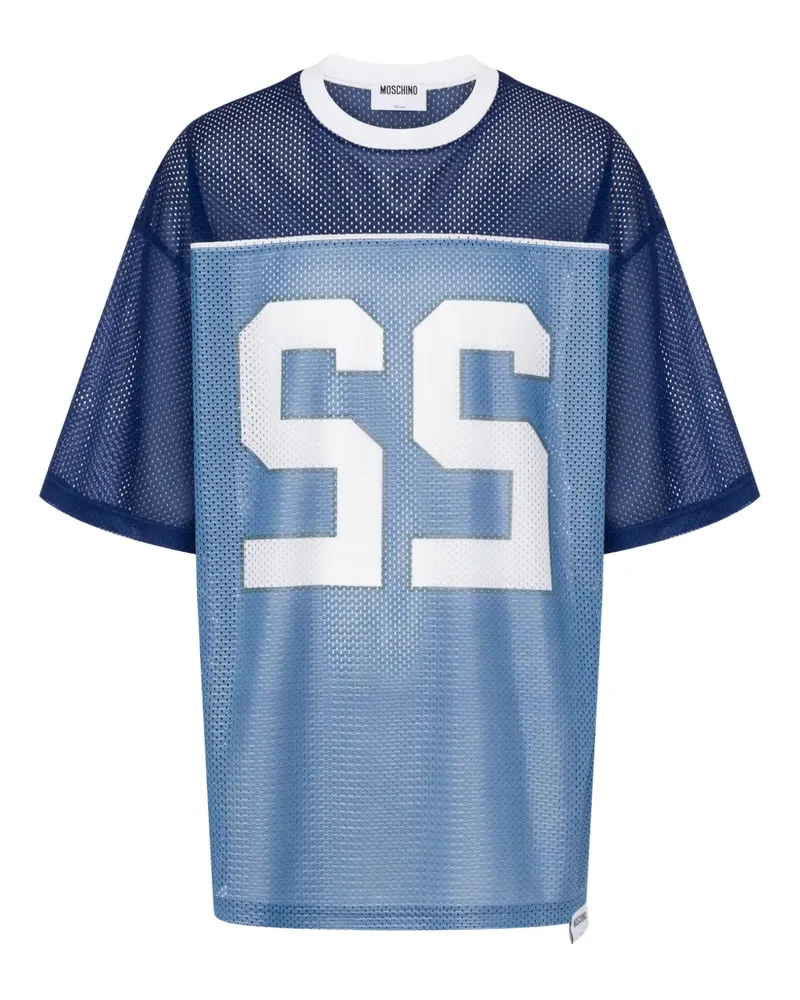 Moschino mesh panelled T-shirt - Blau Blau
