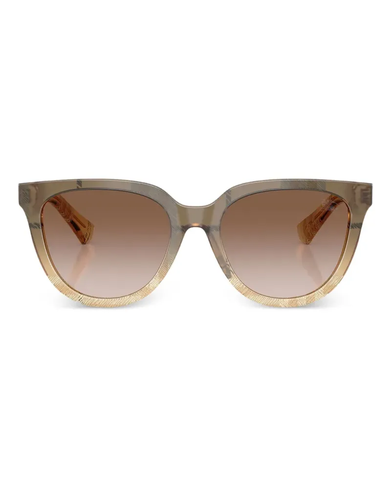 Burberry Runde Sonnenbrille mit Karo - Nude Nude