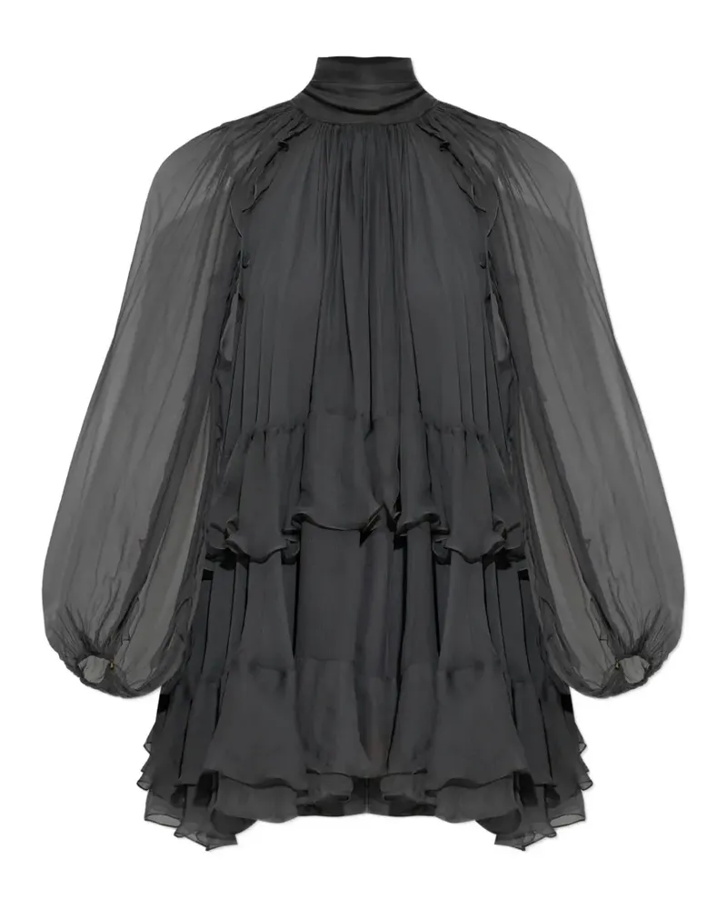 Chloé ruffled tiered mini dress - Grau Grau