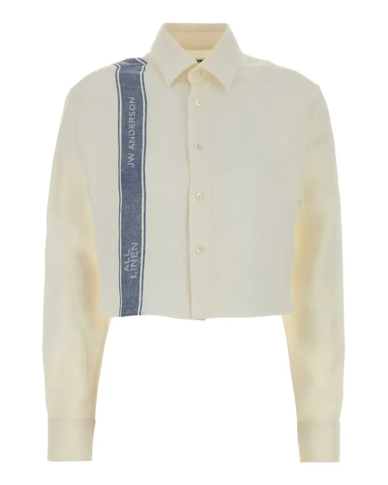 J.W.Anderson cropped stripe-detail shirt - Nude Nude