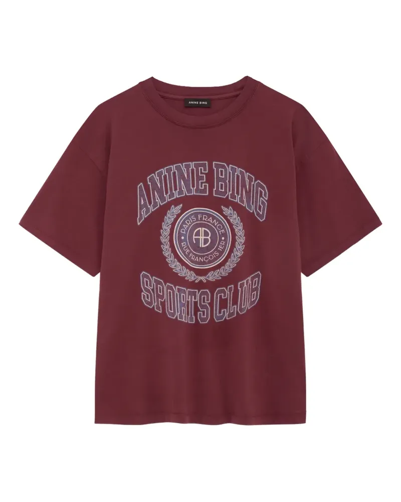 Anine Bing Cade tee Collegiate - burgundy - Rot Rot