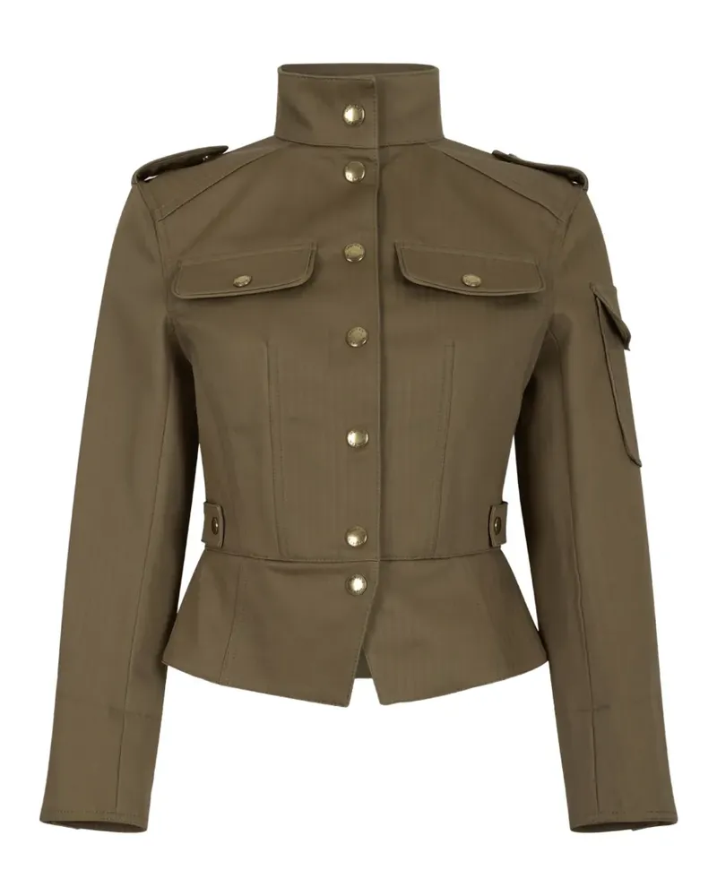 Alexander McQueen buttoned-up peplum jacket - Braun Braun