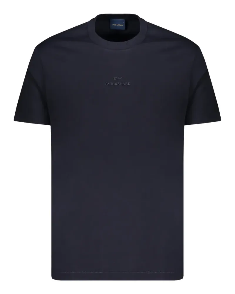 Paul & Shark logo-embroidered round-neck T-shirt - Schwarz Schwarz