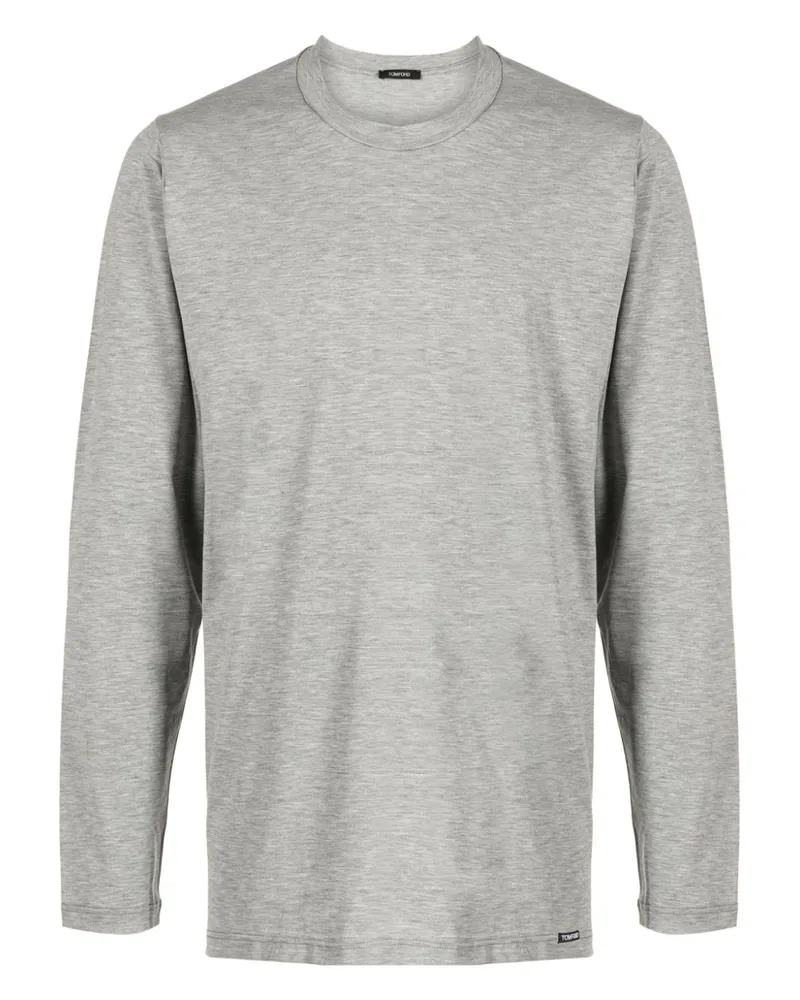 Tom Ford Langarmshirt mit Rundhalsausschnitt - Grau Grau