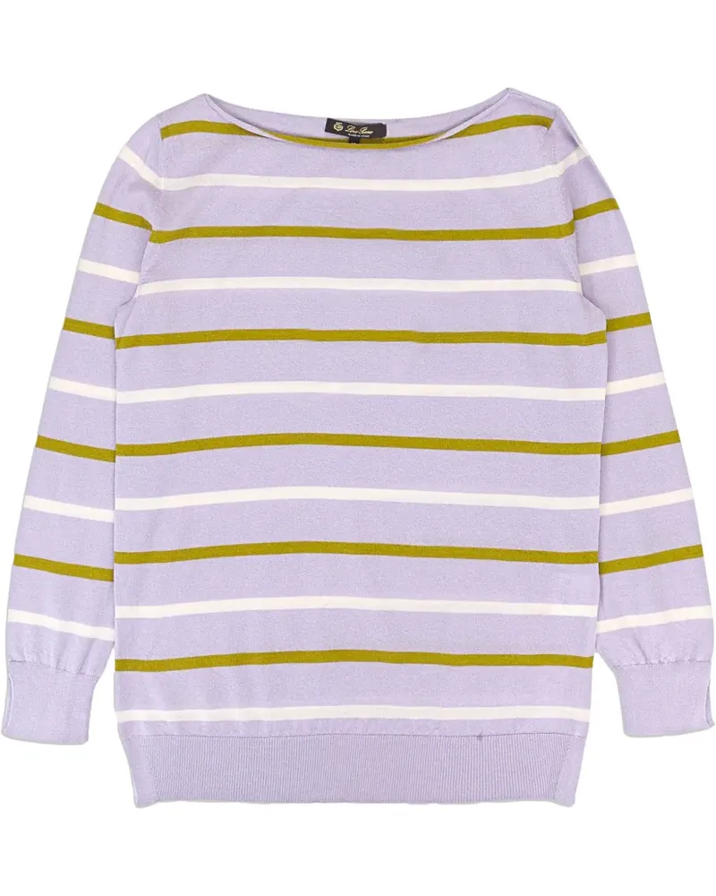 Loro Piana Gestreifter Kaschmirpullover - Violett Violett