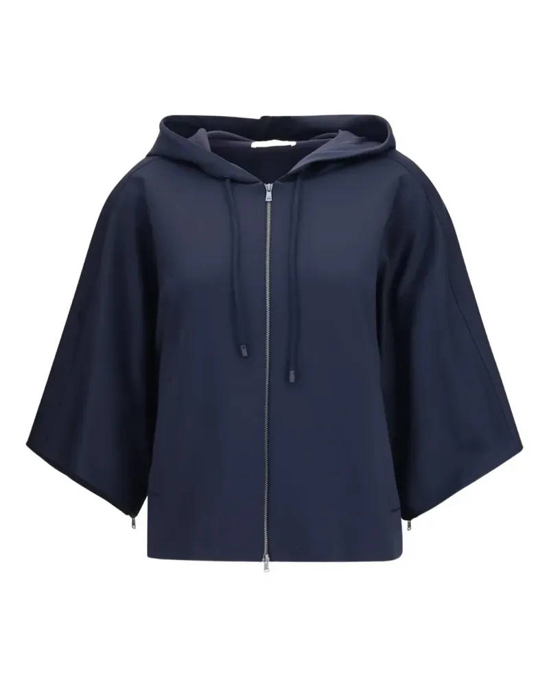 Max Mara zip-up flared-sleeve hoodie - Blau Blau