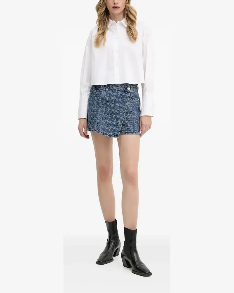 Armani Exchange Cropped-Hemd mit langen Ärmeln - Weiß Weiß