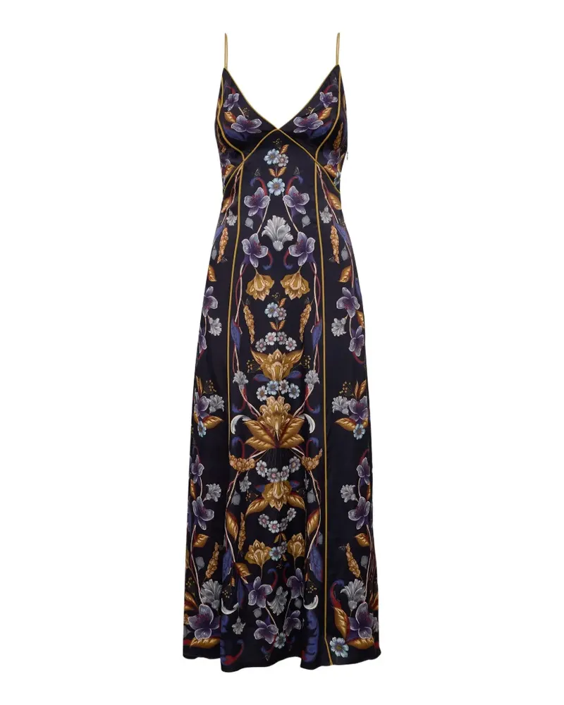 FARM Rio Golden Nature Maxikleid mit verstellbaren Trägern - Schwarz Schwarz