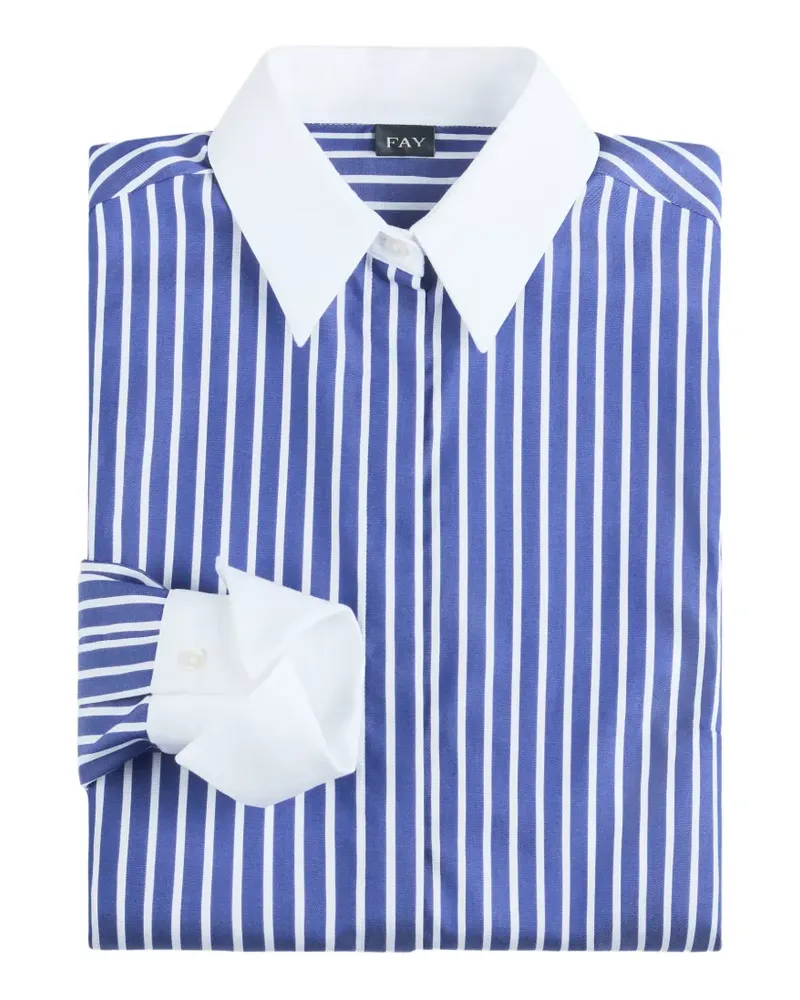 Fay Gestreiftes Hemd - Blau Blau