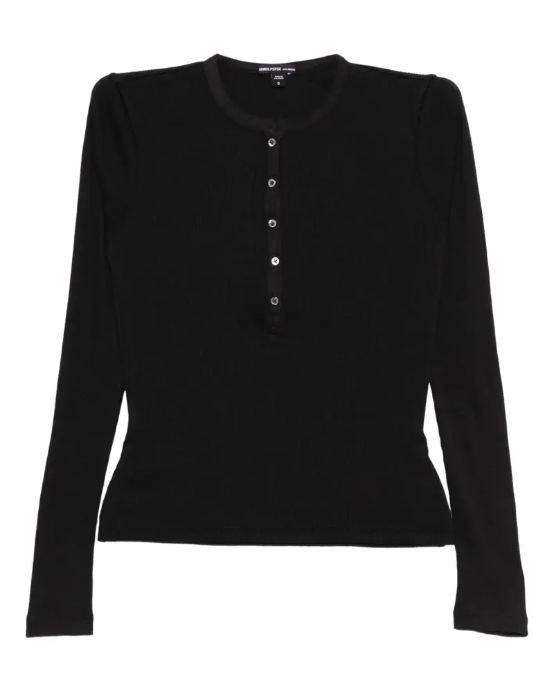 James Perse Henley Oberteil - Schwarz Schwarz