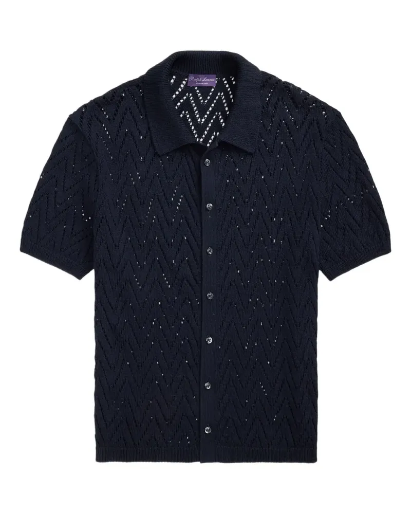 Ralph Lauren Gestricktes Hemd mit Zickzackmuster - Blau Blau