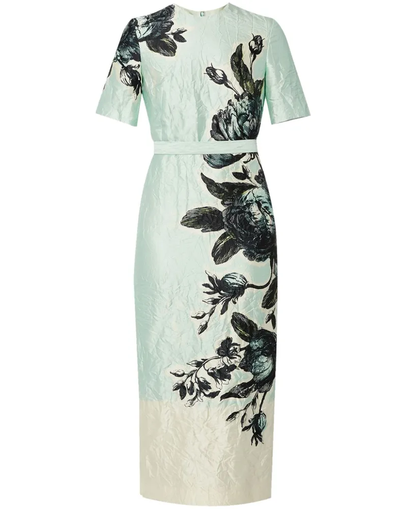 Erdem Midikleid mit kurzen Ärmeln - Weiß Weiß