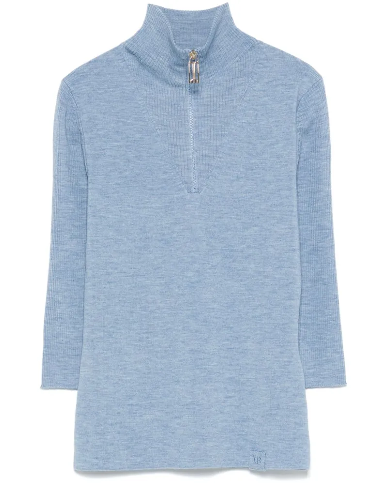 Victoria Beckham Strickoberteil mit Reißverschluss - Blau Blau