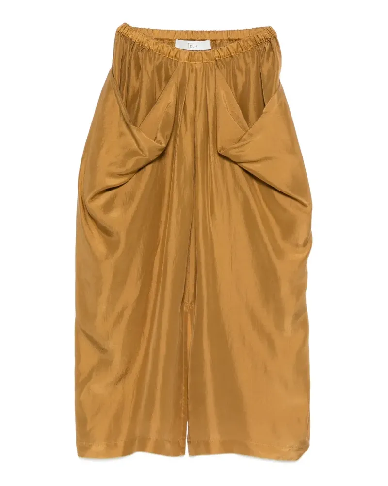 TELA Utopia gathered midi skirt - Braun Braun