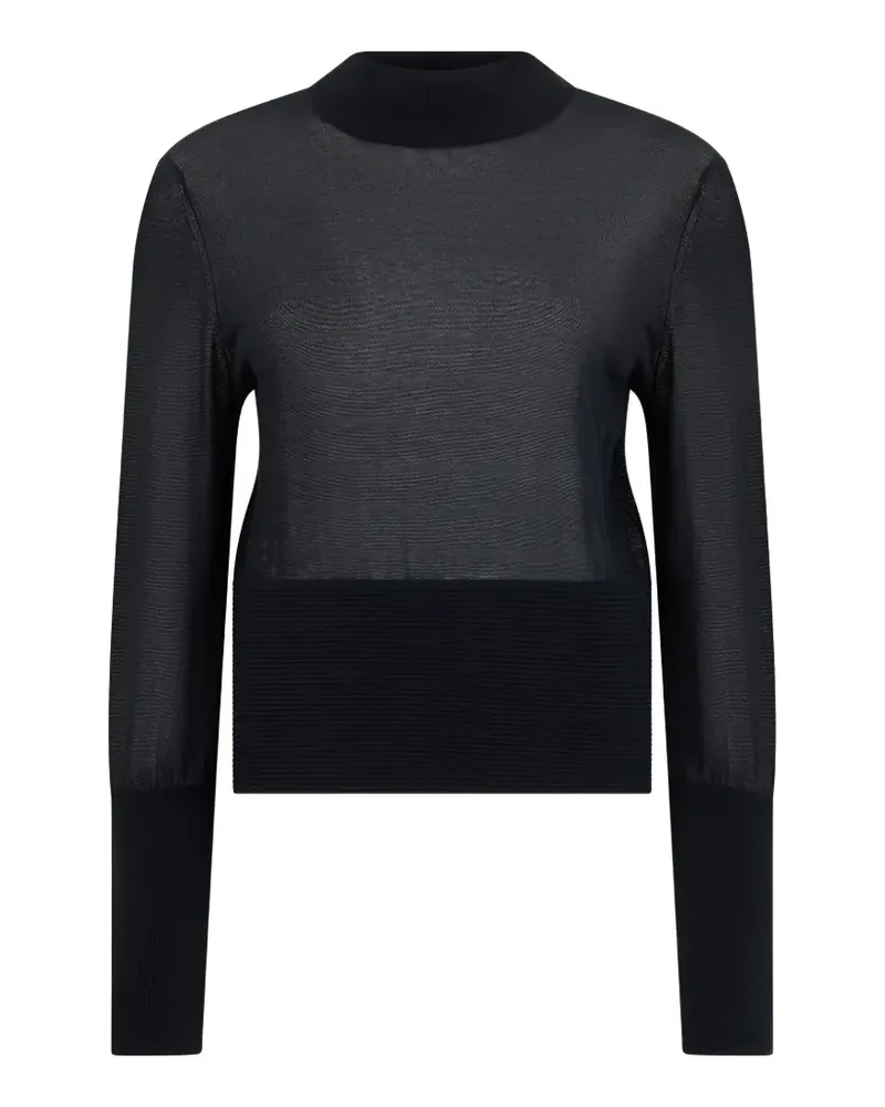 Frame Denim The Sleek knitted cotton sweater - Schwarz Schwarz